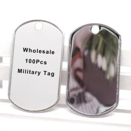 Wholesale 100 20Pcs Stainless Steel Military Identity Tag Dog ID Tags For Men Pendant Men Tags Necklace Personality Necklace