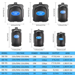 Adjustable Aquarium Air Pump 110V~220V Air Pump 3W~12W For Bedroom Fish Tank Silent Oxygen Pump Air Compressor