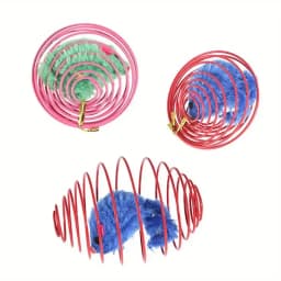 Cat Toy Balls Funny Stretchable Kitten Springs Toys Interactive Caged Rats Rolling Cat Balls Random Color Cat Accessories Pet