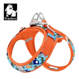Truelove Floral Printing Mesh Harness for Dogs and Cats Small and Medium Breeds All Weather Adjustable Summer Walking TLH30131