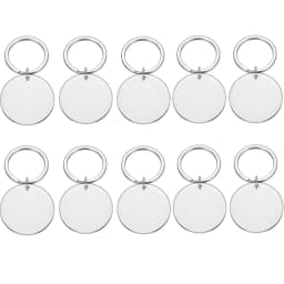 Wholesale 10PCS Stainless Steel Round Dog ID Tag Blank Pendants For Necklaces Custom DIY Jewelry Making Keychain Dog Tag