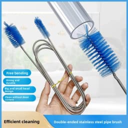 Nylon Wire Stainless Steel Spring Brush Fish Tank Filter Cleaning Brush Aquarium Drain Pipe Cleaning Pipe Brush Accessories Pet