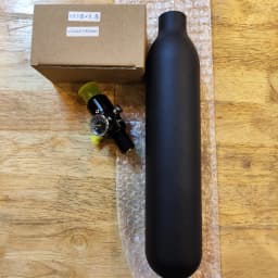 0.38L Round Aluminum Bottle 61mm OD Matte Black M18*1.5 Inlet Thread Tank Bottle 30Mpa 4500psi Tank Regulator For Cylinder Divin