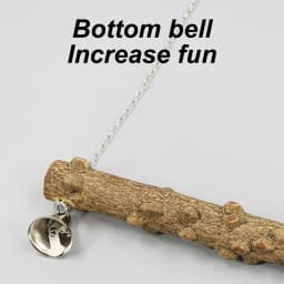 Wood Parrot Stand Pole Swing Toy with Bell for Bird Tiger Skin Claw Grinding Beak Grinding Stand Pole Bird Cage Accessories