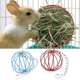 Hanging Long Chain Round Rabbit Grass Ball Small Metal Hamster Grass Ball Rack Guinea Pig Grass Feeder Pet Toy Pet Supplies