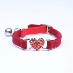 Heart Charm and Bell Cat Collar Safety Elastic Adjustable with Soft Velvet Material 8 Colors Pet Product Small Dog Collar Pet
