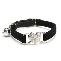 Heart Charm and Bell Cat Collar Safety Elastic Adjustable with Soft Velvet Material 8 Colors Pet Product Small Dog Collar Pet
