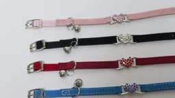 Heart Charm and Bell Cat Collar Safety Elastic Adjustable with Soft Velvet Material 8 Colors Pet Product Small Dog Collar Pet