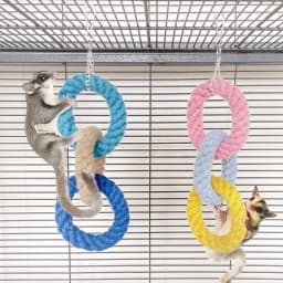 Hamster Toy Climbing Rope Toys Small Pets Bird Rope Swing Toy Hanging Cotton Rope Cage Accessories Play Toys Set
