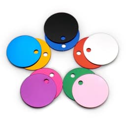 Wholesale 20Pcs Dog Id Tags Round Aluminum Tag DIY Personalized Pet Name Plate Engraving Anti-lost Pendant Collar Accessory