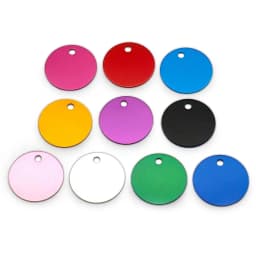 Wholesale 20Pcs Dog Id Tags Round Aluminum Tag DIY Personalized Pet Name Plate Engraving Anti-lost Pendant Collar Accessory
