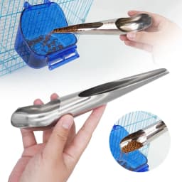 Pet Bird Parrot Feeder Spoon Stainless Steel Food Adding Spoon Bird Tools Cage Food Add Accessories Small Pet Feeding Tool 1 Pc