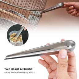 Pet Bird Parrot Feeder Spoon Stainless Steel Food Adding Spoon Bird Tools Cage Food Add Accessories Small Pet Feeding Tool 1 Pc