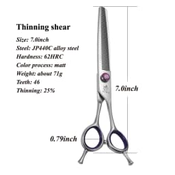 Fenice 7.0/8.0inch Professional Dog Grooming Scissors Thinning Chunker Shears JP440C Pets Dogs Groomer Tools