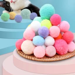 Silent Ball Cat Toy Self Hi Soothing Tool Plush Ball Household Cat Playing Stick Cat Toy Multi Specification Pet Cat Supplies