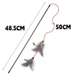 Cat Toy Feather Cats Sticks Cat Toys Interactive Double Feather Toys Cats Teasing Kitten Teaser Stick with Bell Toy Pet Products
