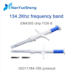 100pcs Pet Id Tags Injectable Microchip 2.12*12mm Rfid Syringe Glass Chip Injector Pet Dog Suppliers