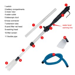 Aquarium Fish Tank Pipe Gravel Cleaner Tool Changing Water Filters Tools Waste Remover Electric Water Change Pump Vacuum