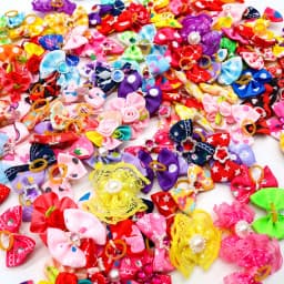 30pcs Dog Hair Bows Rubber Bands Small Dog Cat Bows Handmade For Dogs Pets Hair Accessories Dog Grooming For Small Dogs