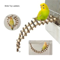 Natural Apple Wood Birds Pets Parrots Ladders Climbing Toy Hanging Colorful Balls Parrot Toys for Conures Parakeets Cockatiels