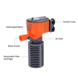 1Pcs 3-in-1 Fish Tank Filter Aquarium Submersible Water Pump AC220-240V Mini Filter Oxygen Air Pump for Small Aquarium Fish Tank