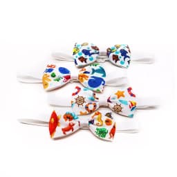 10PCS Summer New Dog Bow Tie Beach Series Handmade Adjustable Cartoon Print Pet Collars Neckties For Dog Pet Dog Accessories