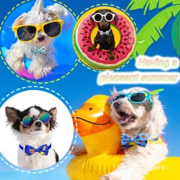 10PCS Summer New Dog Bow Tie Beach Series Handmade Adjustable Cartoon Print Pet Collars Neckties For Dog Pet Dog Accessories