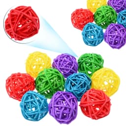 10pcs Primary Color Sepak Takraw Parrot Chewing Toy Ball Pet Bird Foot Scratching Toy Pet Chewing Toy Sepak Takraw