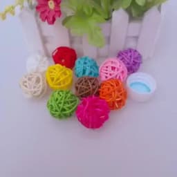 10pcs Primary Color Sepak Takraw Parrot Chewing Toy Ball Pet Bird Foot Scratching Toy Pet Chewing Toy Sepak Takraw