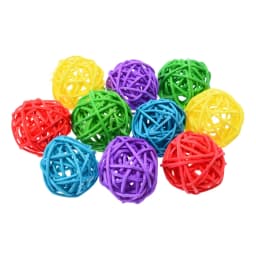 10pcs Primary Color Sepak Takraw Parrot Chewing Toy Ball Pet Bird Foot Scratching Toy Pet Chewing Toy Sepak Takraw