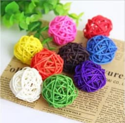 10pcs Primary Color Sepak Takraw Parrot Chewing Toy Ball Pet Bird Foot Scratching Toy Pet Chewing Toy Sepak Takraw
