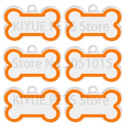 Wholesale 100Pcs 10 Colorful Cute Engraved ID Dog Tag Bone DIY Dog Id Tags For Dog Cat Personalized Collars Pet Accessories