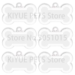 Wholesale 100Pcs 10 Colorful Cute Engraved ID Dog Tag Bone DIY Dog Id Tags For Dog Cat Personalized Collars Pet Accessories