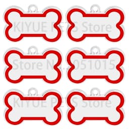Wholesale 100Pcs 10 Colorful Cute Engraved ID Dog Tag Bone DIY Dog Id Tags For Dog Cat Personalized Collars Pet Accessories