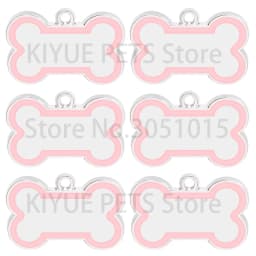 Wholesale 100Pcs 10 Colorful Cute Engraved ID Dog Tag Bone DIY Dog Id Tags For Dog Cat Personalized Collars Pet Accessories