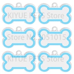 Wholesale 100Pcs 10 Colorful Cute Engraved ID Dog Tag Bone DIY Dog Id Tags For Dog Cat Personalized Collars Pet Accessories