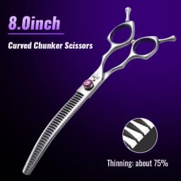 Fenice 7.0/7.5/8.0 inch Professional Pet Grooming Shears Fishbone Teeth Straight/Curved Chunker Scissors JP440C Groomer Tools