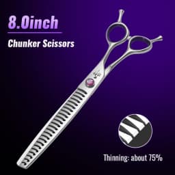 Fenice 7.0/7.5/8.0 inch Professional Pet Grooming Shears Fishbone Teeth Straight/Curved Chunker Scissors JP440C Groomer Tools