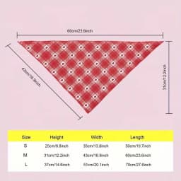 Hearts Valentines Day Bandana for Dogs, Triangle Bibs Pet Scarf for Small Meduim and Large Dogs and Cats