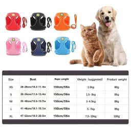 Comfortable Breathable Mesh Step in Reflective Vest Harness for Small Medium Dogs