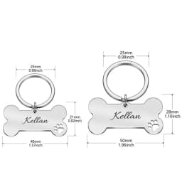Personalized Pet ID Tag Keychain Engraved Pet ID Name for Cat Puppy Dog Collar Tag Bone Shape Pendant Keyring Pet Accessories
