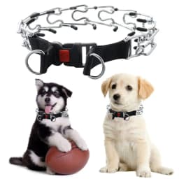 Adjustable Dog Prong Collar Pet Pinch Training Collar Stainless Steel Links with Rubber Tips Quick for Small Medium Large Dog