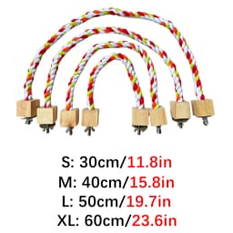 Pet Bird Bite Toys Parrot Color Cotton Rope Toys Elastic Parrot Climbing Toys Sturdy Bird Swing Harness Cage Pet Toy Swing Stand