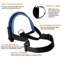 Dog Mouth Muzzle Anti Bark Dog Collar Breathable Dog Training Tool Nylon Muzzle Set With Stripes Summer Pet Leashes