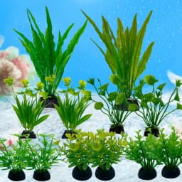 12PCS Artificial Aquarium Decor Plants Water Weeds Ornament Aquatic Plant Fish Tank Grass Decoration Accessories