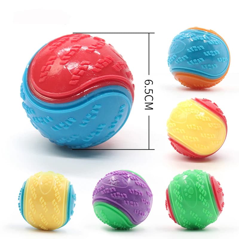 Dog Interactive Ball Soft TPR Toy for Dog Interactive Training Dog Ball Pet Teeth Cleaning Bite Resistance Ball Toy Random Color