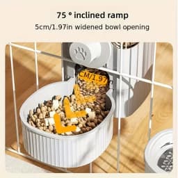 New Tepy Hanging Automatic Pet Food Feeder/Water Dispenser, Gravity Cat Auto Feeder Waterer Set With Container Bowl For Cage