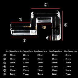 4pcs/set Mini Acrylic Fish Tank Glass Cover Holder Aquarium Bracket Support Frame Aquarium Accessories 4/5/6/8/10/12/15/19/25mm