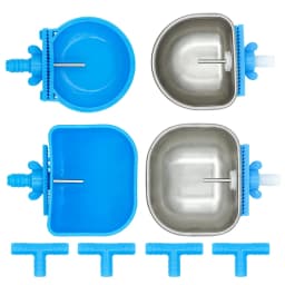 5/10Pcs Rabbit Water Bowl Farm Rabbit Automatic Drinker Rabbit Cage Fix Cup Stainless Steel Plastic Drinking Bowl