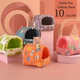 Cute Hamster Nest Small Animal Sleeping Bed Winter Warming Pad Ferret Hanging Cage Guinea Pig Hammock Pet Accessories
